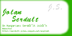 jolan serdult business card